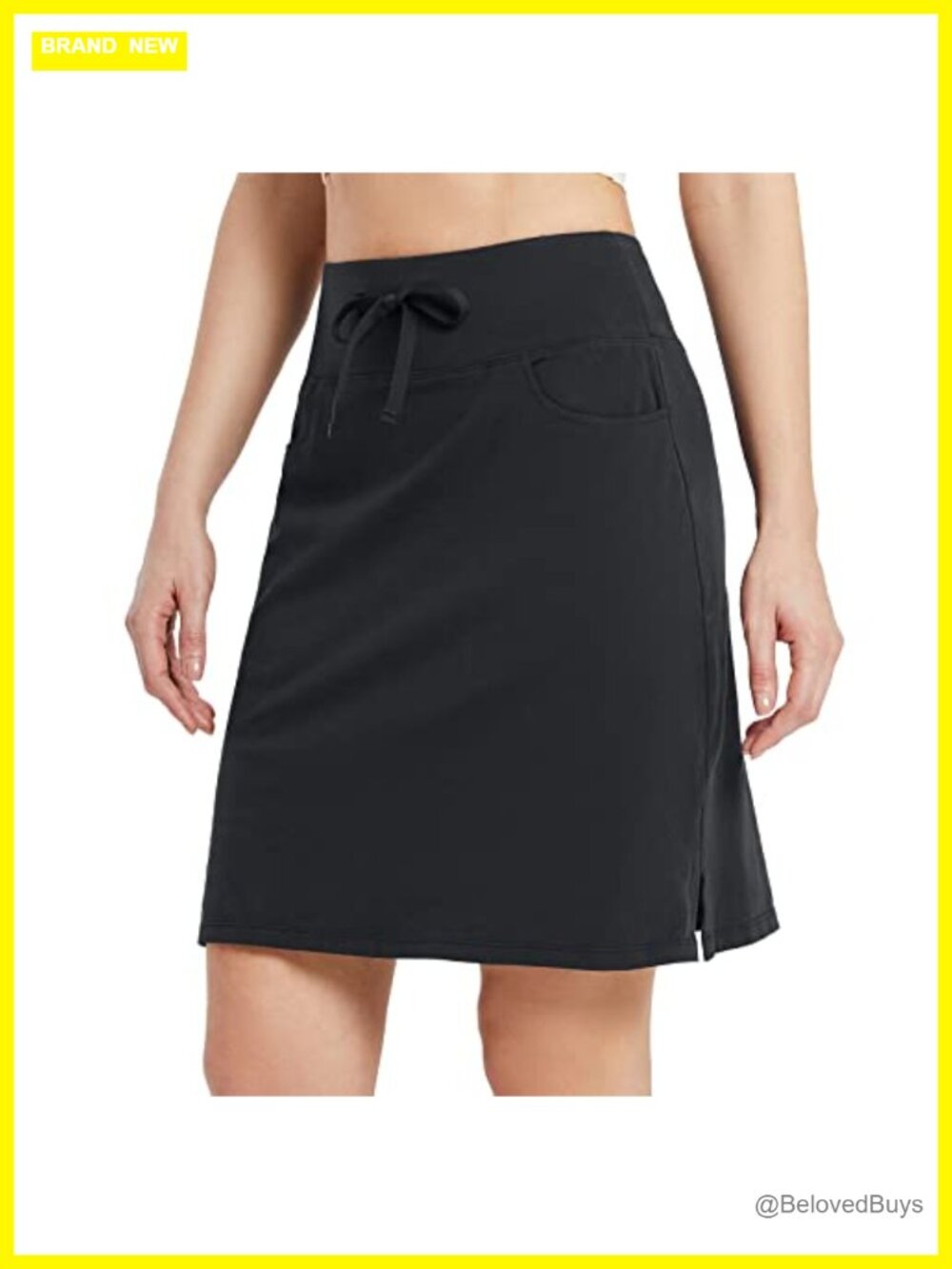 Women's 20" Cotton Skort Knee Length High Waist Golf Skort with Pockets